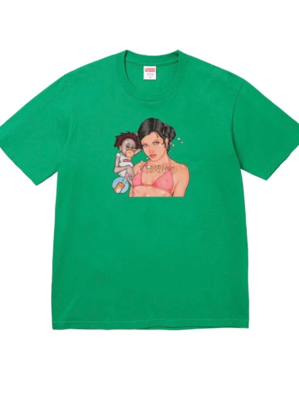 Supreme Angel At Heart Tee Green Size L SS24 Authentic